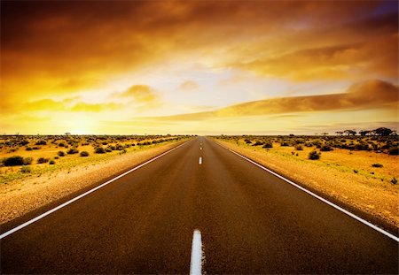 future of the desert - Road through the middle of Australia Stock Photo - Budget Royalty-Free & Subscription, Code: 400-04156243