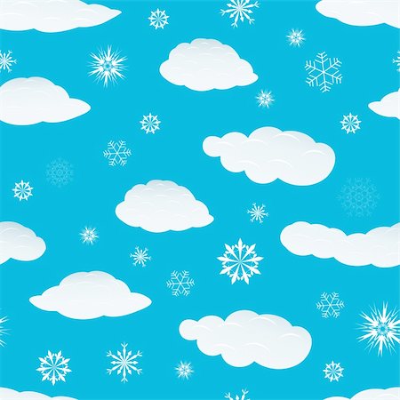 simsearch:400-04635890,k - Seamless snowflakes and clouds background for winter and christmas theme Stock Photo - Budget Royalty-Free & Subscription, Code: 400-04156289