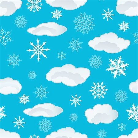 simsearch:400-04635890,k - Seamless snowflakes and clouds background for winter and christmas theme Stock Photo - Budget Royalty-Free & Subscription, Code: 400-04156291