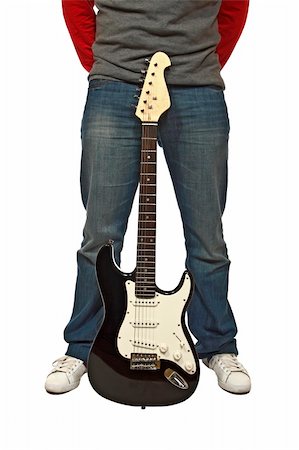 fine image of rocker with his guitar on white background Stock Photo - Budget Royalty-Free & Subscription, Code: 400-04156478