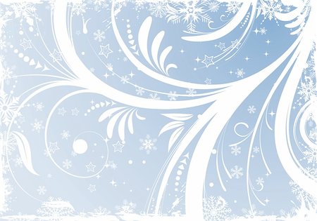 Grunge Floral Christmas Background with snowflakes, element for design, vector illustration Stock Photo - Budget Royalty-Free & Subscription, Code: 400-04156931