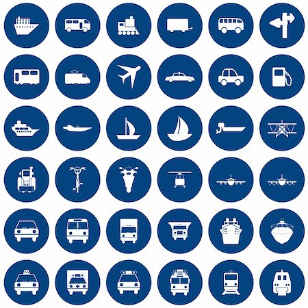 simsearch:400-03968548,k - Transportation set of different vector web icons Stock Photo - Budget Royalty-Free & Subscription, Code: 400-04159223