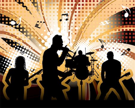 Rock group singers theme. Vector illustration for design use. Stock Photo - Budget Royalty-Free & Subscription, Code: 400-04150457