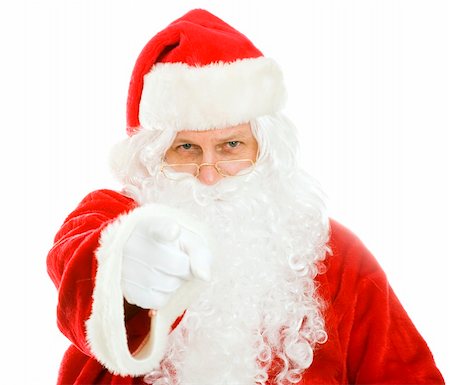 simsearch:400-06462885,k - Santa Claus pointing at you.  Isolated on white. Stock Photo - Budget Royalty-Free & Subscription, Code: 400-04150538
