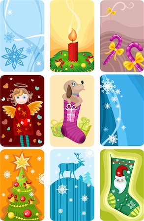 vector illustration of a christmas icon set Stock Photo - Budget Royalty-Free & Subscription, Code: 400-04151412