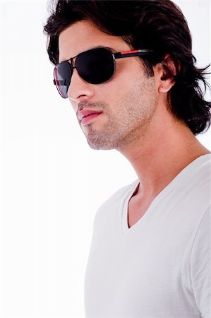 simsearch:400-05888428,k - portrait of young man with black sunglasess on wite isolated bacground Stock Photo - Budget Royalty-Free & Subscription, Code: 400-04152459