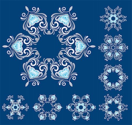 simsearch:400-07053830,k - Vector illustration - silver snowflakes set Stock Photo - Budget Royalty-Free & Subscription, Code: 400-04152689