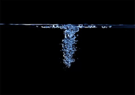 air bubbles in water isolated on deep black background Stock Photo - Budget Royalty-Free & Subscription, Code: 400-04153537