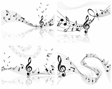 simsearch:400-06106160,k - Vector musical notes staff backgrounds set for design use Stock Photo - Budget Royalty-Free & Subscription, Code: 400-04164239