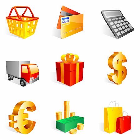 simsearch:400-04097382,k - Set of 9 colorful shopping icons. Stock Photo - Budget Royalty-Free & Subscription, Code: 400-04164256