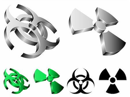 simsearch:400-04703113,k - Three-dimensional shapes of biohazard and radiation signs. Photographie de stock - Aubaine LD & Abonnement, Code: 400-04164368