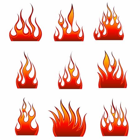 simsearch:400-04159167,k - Set of fire vector icons for design use Stock Photo - Budget Royalty-Free & Subscription, Code: 400-04164829
