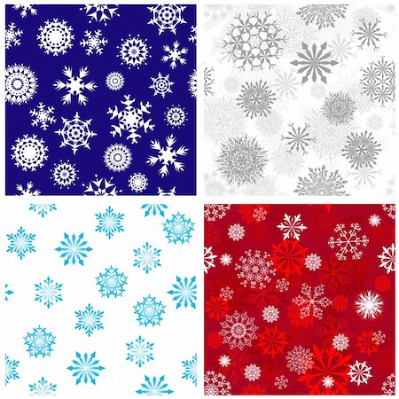 simsearch:400-04635890,k - Seamless snowflakes backgrounds set  for winter and christmas theme Stock Photo - Budget Royalty-Free & Subscription, Code: 400-04164885
