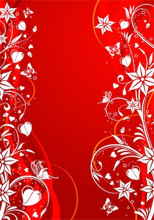 simsearch:400-06080543,k - Valentines Day background with Hearts and floral pattern, element for design, vector illustration Stock Photo - Budget Royalty-Free & Subscription, Code: 400-04165245