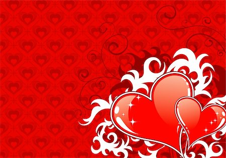 simsearch:400-06080543,k - Valentines Day background with Hearts and floral pattern, element for design, vector illustration Stock Photo - Budget Royalty-Free & Subscription, Code: 400-04165243