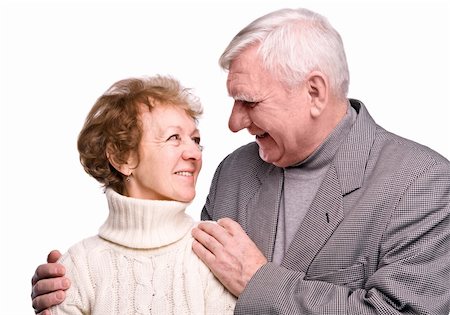 Senior Couple Isolated on a White Background Photographie de stock - Aubaine LD & Abonnement, Code: 400-04165480