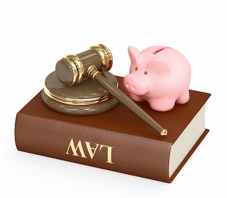 simsearch:400-04231986,k - Judicial 3d gavel and piggy bank. Objects over white Stock Photo - Budget Royalty-Free & Subscription, Code: 400-04166184