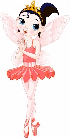 Red Cute fairy ballerina. Wings and glitter are separate groups. Stock Photo - Budget Royalty-Free & Subscription, Code: 400-04166504