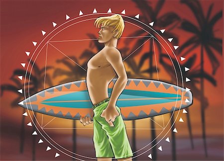 simsearch:400-04062726,k - boy with his surf board in a sunset Foto de stock - Super Valor sin royalties y Suscripción, Código: 400-04167130