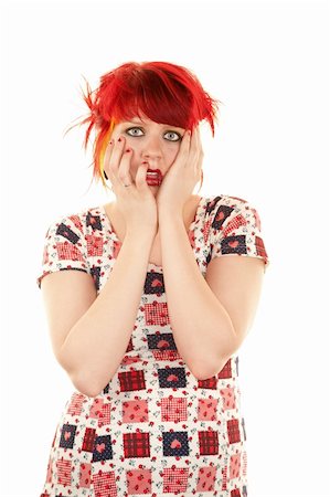 simsearch:400-04016564,k - Pretty punky girl with brightly dyed red hair Stock Photo - Budget Royalty-Free & Subscription, Code: 400-04167356