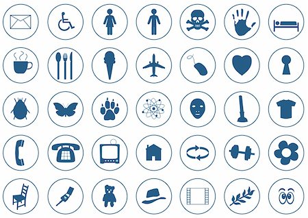 35 Various Icons on white background. Each icon is 410x410 pixels Stock Photo - Budget Royalty-Free & Subscription, Code: 400-04169852