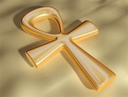 egypt accessory - Original illustration of an ancient Egyptian Ankh lying in the sand Stock Photo - Budget Royalty-Free & Subscription, Code: 400-04160609