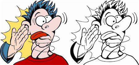 Cartoon image of a man being slapped silly - both color and black / white versions. Stock Photo - Budget Royalty-Free & Subscription, Code: 400-04160657