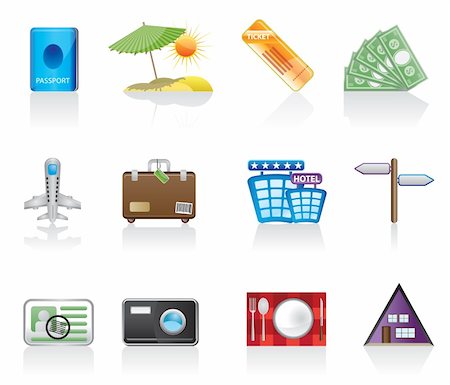 simsearch:400-07114343,k - travel and trip icons - vector icon set Stock Photo - Budget Royalty-Free & Subscription, Code: 400-04160824