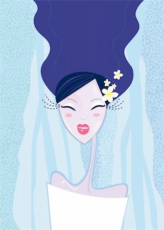 simsearch:400-04626380,k - Stylized nature girl with makeup on winter background. Vector Illustration. Foto de stock - Super Valor sin royalties y Suscripción, Código: 400-04161077