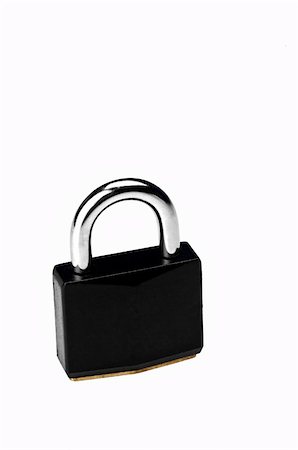 Image of a black padlock on white background Stock Photo - Budget Royalty-Free & Subscription, Code: 400-04161468