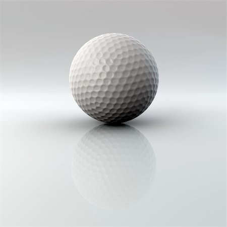 Golf ball closeup on bright surface with reflection. Very high quality 3D render with Alpha channel. Ball is 2000 pixels in diameter when isolated from full size image.. Stock Photo - Budget Royalty-Free & Subscription, Code: 400-04161619