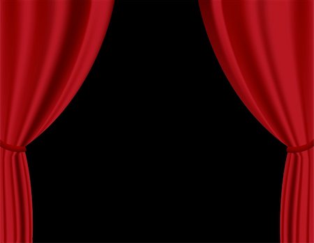 stage decorations for concerts - Red curtain in theater. Vector Stock Photo - Budget Royalty-Free & Subscription, Code: 400-04161628