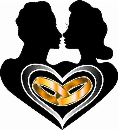 engaged clipart - Vector Marriage Icon Love Logo also available with Baby. Foto de stock - Super Valor sin royalties y Suscripción, Código: 400-04162051