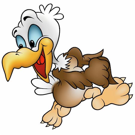 simsearch:400-04116240,k - Walking Bald Eagle - colored cartoon illustration + vector Stock Photo - Budget Royalty-Free & Subscription, Code: 400-04163153