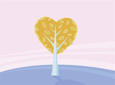simsearch:400-04121488,k - Stylized vector illustration in retro style. Heart-shaped love tree on pink background. Foto de stock - Super Valor sin royalties y Suscripción, Código: 400-04163243