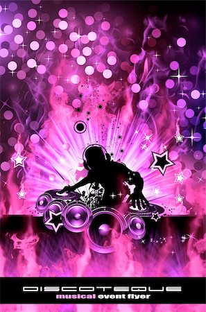 fire dance - Abstract Colorful Burning Dj Background for Alternative Disco Flyers Stock Photo - Budget Royalty-Free & Subscription, Code: 400-04163785