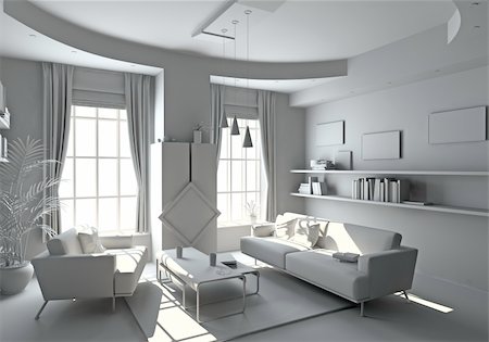 simsearch:600-06808788,k - modern white interior ( 3d rendering ) Photographie de stock - Aubaine LD & Abonnement, Code: 400-04174093