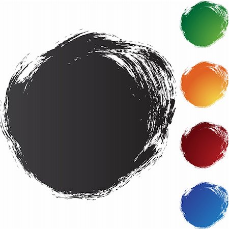 paint brush effect - Circle Brushstrokes isolated on a white background. Stock Photo - Budget Royalty-Free & Subscription, Code: 400-04174175