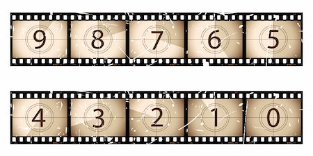 simsearch:400-05102933,k - Old film strip countdown.  Please check my portfolio for more film illustrations. Stock Photo - Budget Royalty-Free & Subscription, Code: 400-04176379