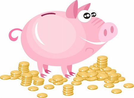 simsearch:400-06077471,k - vector illustration of a piggy bank Stock Photo - Budget Royalty-Free & Subscription, Code: 400-04177095