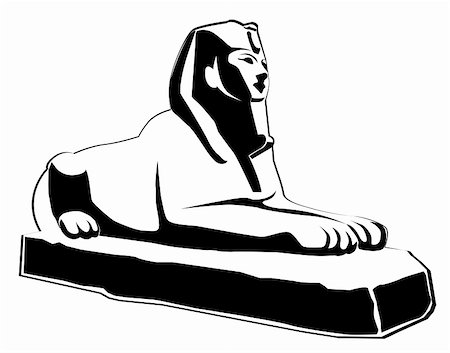 simsearch:400-07096057,k - the famous statue of the Sphinx silhouette Stock Photo - Budget Royalty-Free & Subscription, Code: 400-04178114