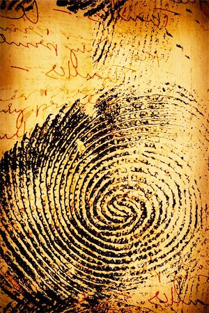 Close of thumb print  on old paper Stock Photo - Budget Royalty-Free & Subscription, Code: 400-04178169