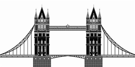 fantasy art palace - drawing of black castle and bridge in a white background Stock Photo - Budget Royalty-Free & Subscription, Code: 400-04178187