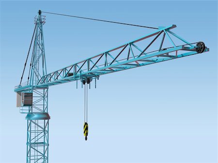Original illustration of an imposing tower crane Stock Photo - Budget Royalty-Free & Subscription, Code: 400-04178597