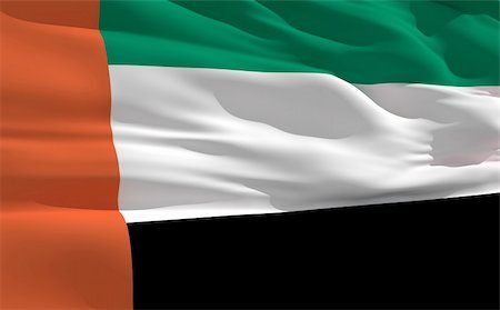 simsearch:841-02924609,k - Fluttering flag of United Arab Emirates on the wind Stock Photo - Budget Royalty-Free & Subscription, Code: 400-04178942