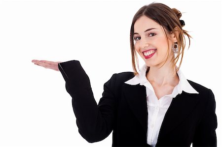simsearch:400-04158321,k - Women pointing at the copy space on a white background Stock Photo - Budget Royalty-Free & Subscription, Code: 400-04171459
