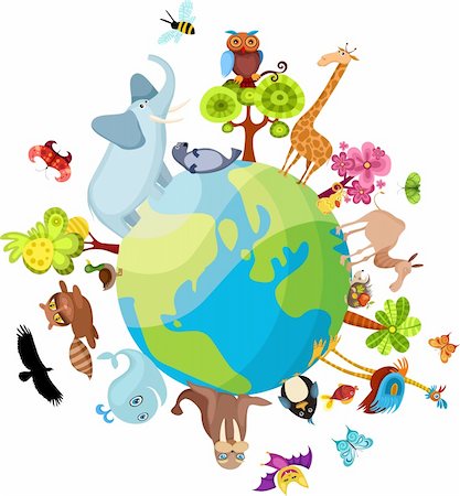 vector illustration of a animal planet Stock Photo - Budget Royalty-Free & Subscription, Code: 400-04172094