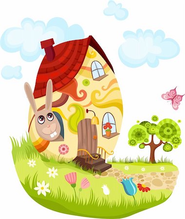 fence painting - vector illustration of a easter card Stock Photo - Budget Royalty-Free & Subscription, Code: 400-04172903