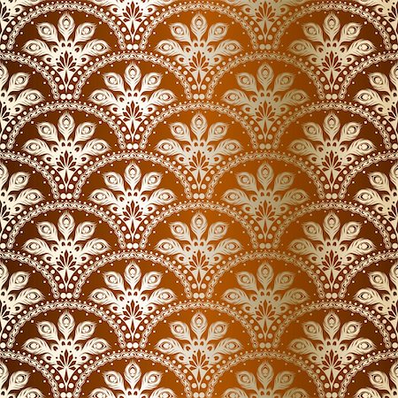 stylish vector background with a golden pattern inspired by Indian saris. The tiles can be combined seamlessly. Graphics are grouped and in several layers for easy editing. The file can be scaled to any size. Foto de stock - Super Valor sin royalties y Suscripción, Código: 400-04172914