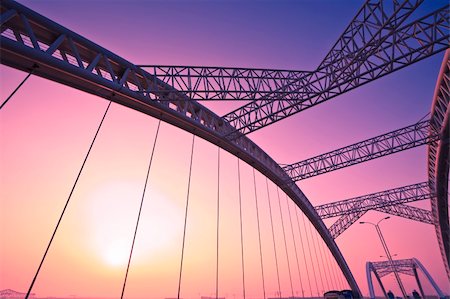 simsearch:400-05739630,k - modern bridge on the sunset background outdoor. Photographie de stock - Aubaine LD & Abonnement, Code: 400-04173139